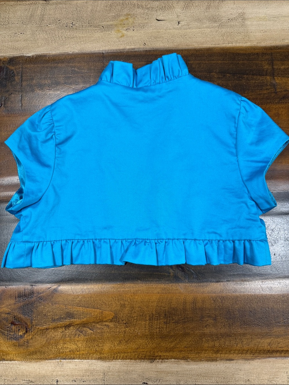My Michelle Turquoise Ruffle Cardigan - Picture 4 of 7